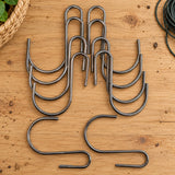 Stainless Steel Hanging Hooks 9cm x 7cm 10 Pieces - styled product image A