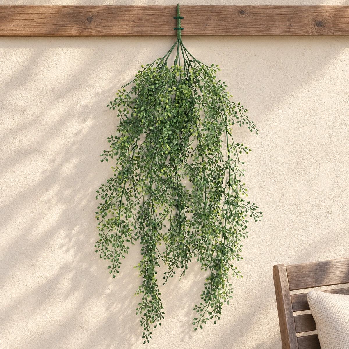 Artificial Hanging Jade Leaf Vine UV Resistant 90cm - styled product image A