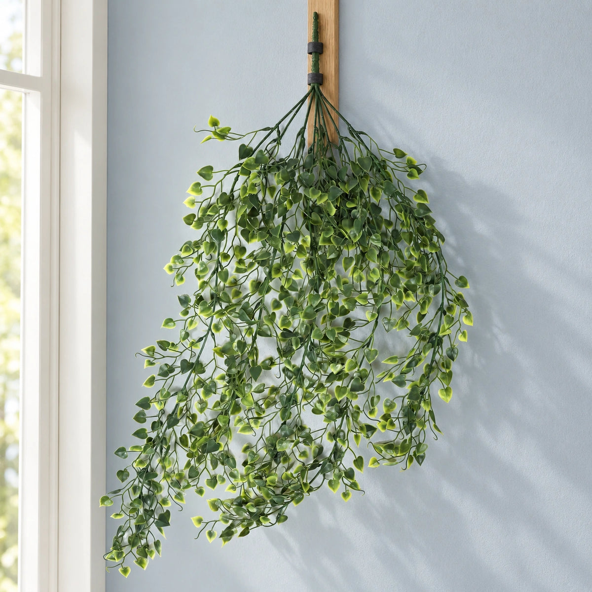 Artificial Hanging Plant (Heart Leaf) UV Resistant 90cm - styled product image C