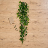 Vivid Green Hanging Artificial Ruscas Plant UV Resistant 120cm - styled product image A