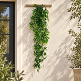 Vivid Green Hanging Artificial Ruscas Plant UV Resistant 120cm - styled product image B