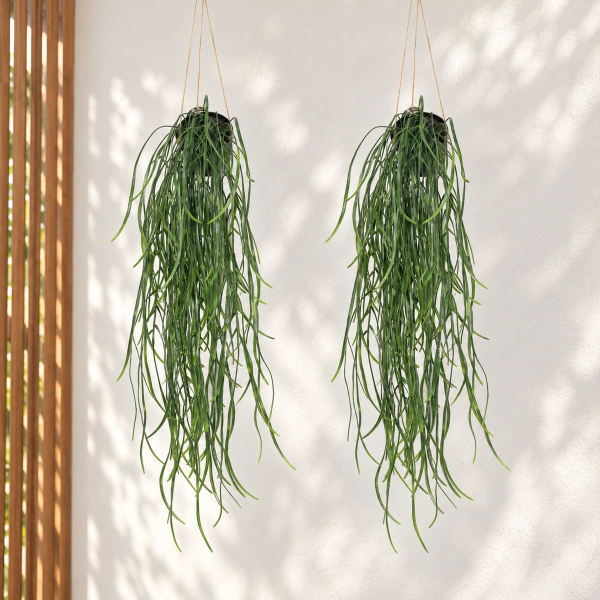 Artificial Hanging Potted Plant (Willow Leaf) 66cm UV Resistant - styled product image C