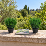 Potted Ornamental Artificial Mondo Dense Green Grass UV Resistant 30cm - styled product image B