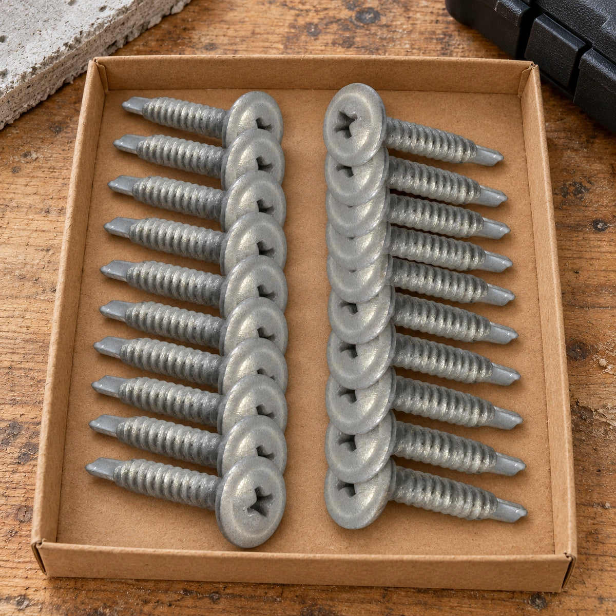 Cement Sheet & Blueboard Green Wall Screws 20pc - styled product image C
