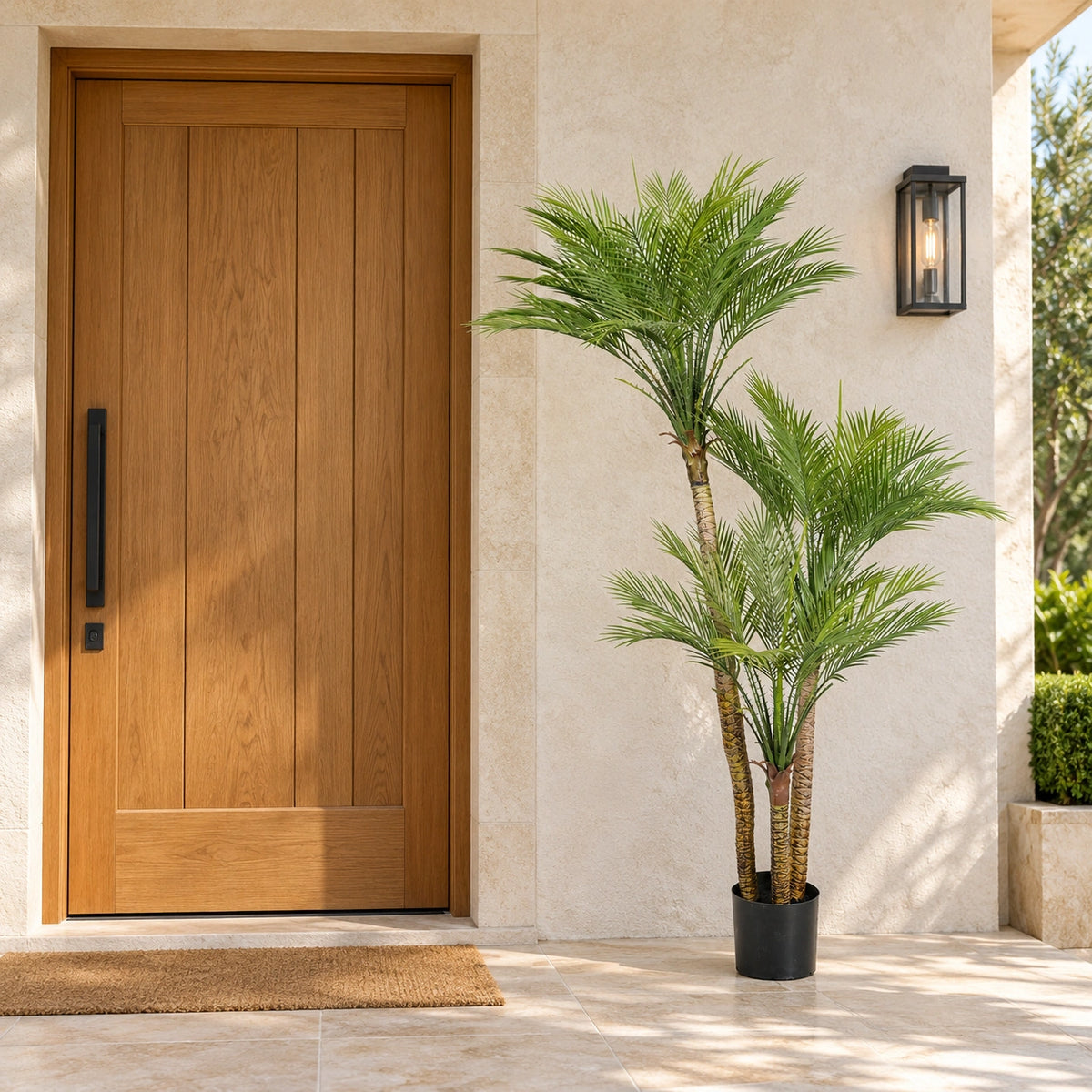 Artificial Parlour Palm Tree 180cm Multi Trunk UV Resistant - styled product image A