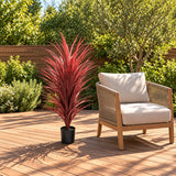 Burgundy Potted Artificial Long Grass (Yucca Grass) 115cm UV Resistant - styled product image A