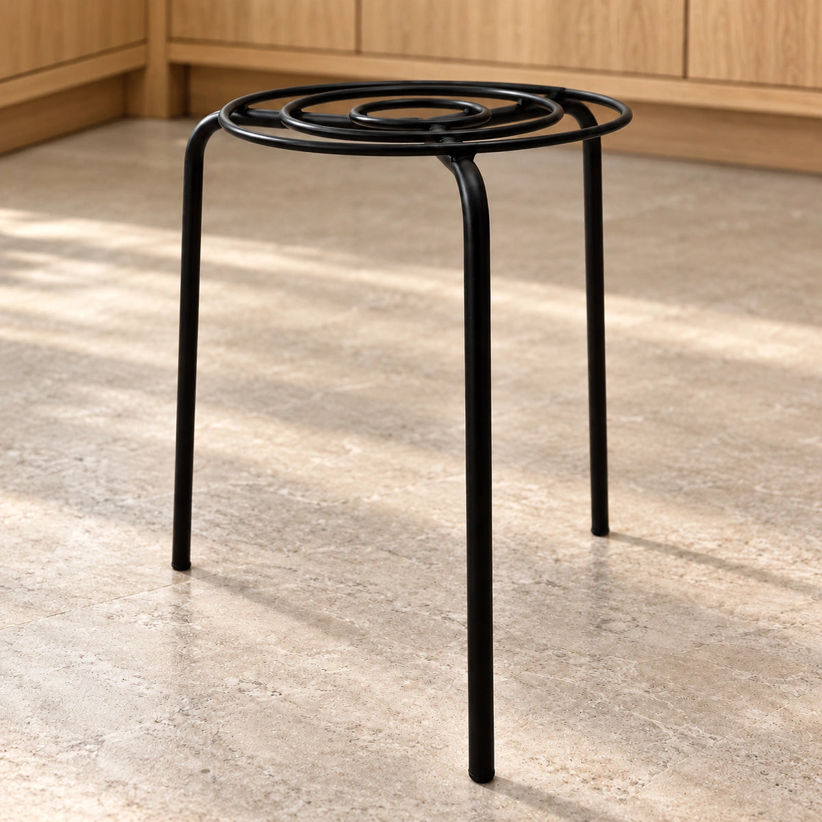 Durable Circular Metal Plant Pot Riser Insert for Decorative Planters 26cm - styled product image A