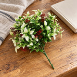 Artificial Flowering Holly Plant Stem UV Resistant 26cm - styled product image C