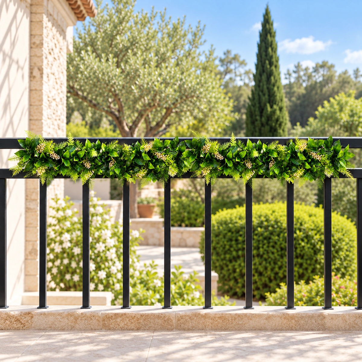 Artificial Extendable Hanging Flowering Cedar Vine UV Resistant 55cm - styled product image C