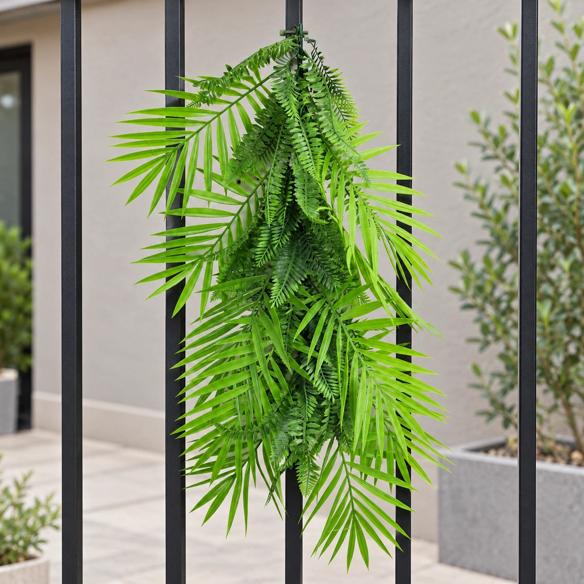 Artificial Extendable Hanging Tropical Palm and Fern Vine 55cm UV Resistant - styled product image B
