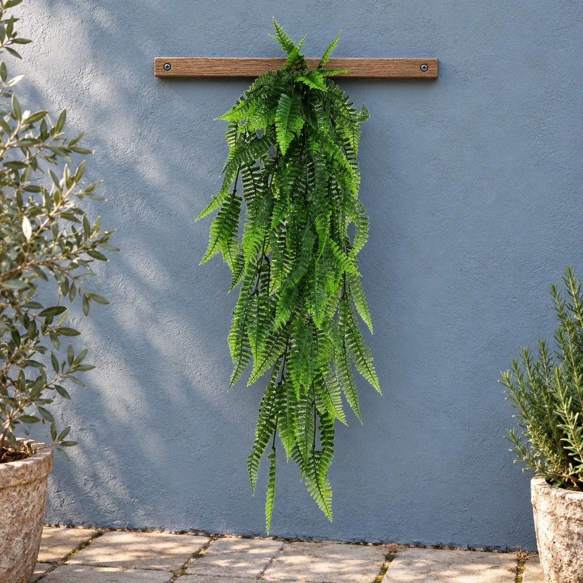 Artificial Hanging Bracken Fern Stem UV Resistant 77 cm - styled product image B