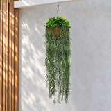 Artificial Hanging Fern Basket UV Resistant 35cm x 140cm - styled product image A