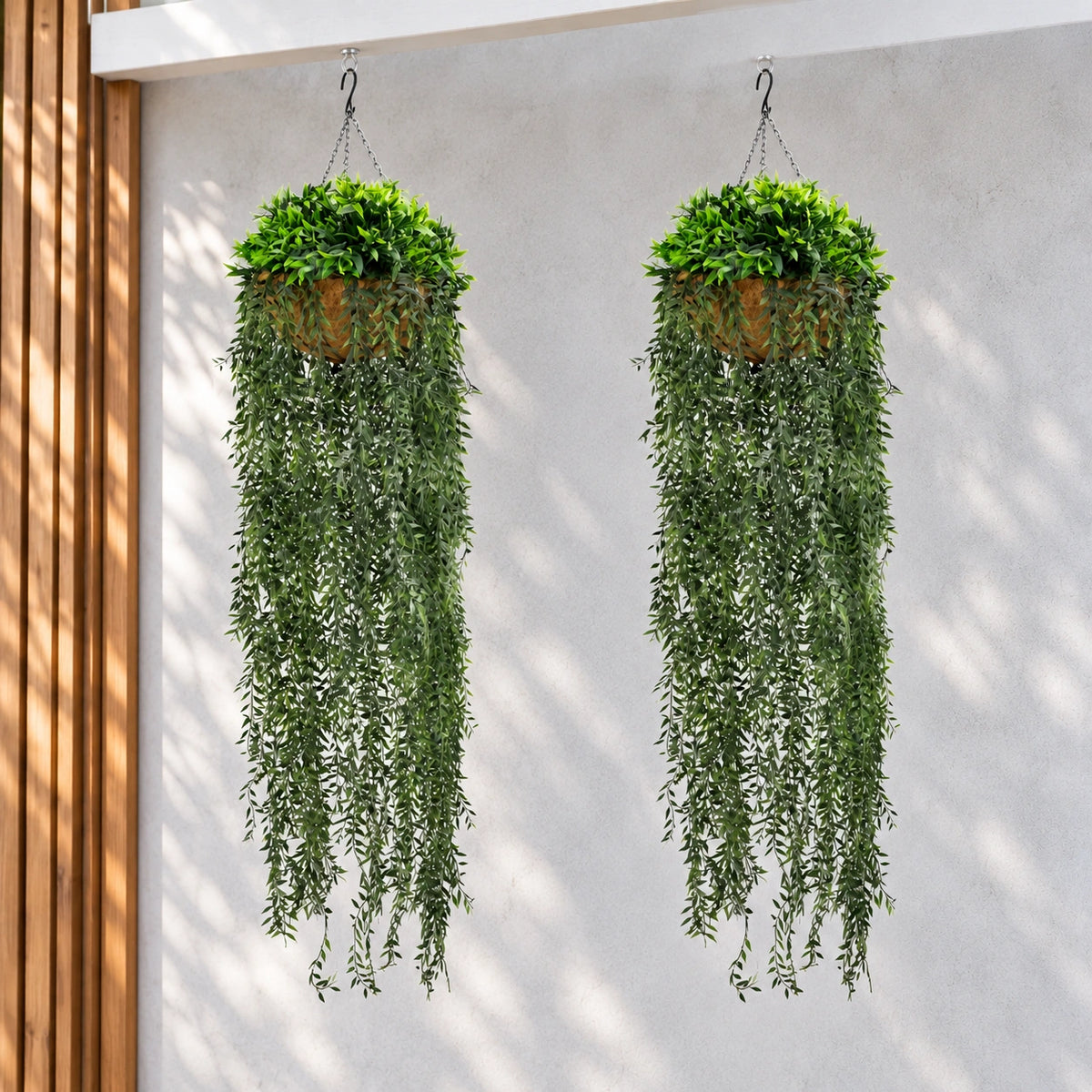 Artificial Hanging Fern Basket UV Resistant 35cm x 140cm - styled product image B