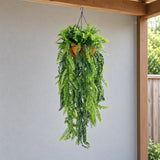 Artificial Hanging Fern Basket UV Resistant 45cm x 125cm - styled product image A