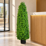 Premium Artificial 120cm Bright Buxus Tree UV Resistant - styled product image B