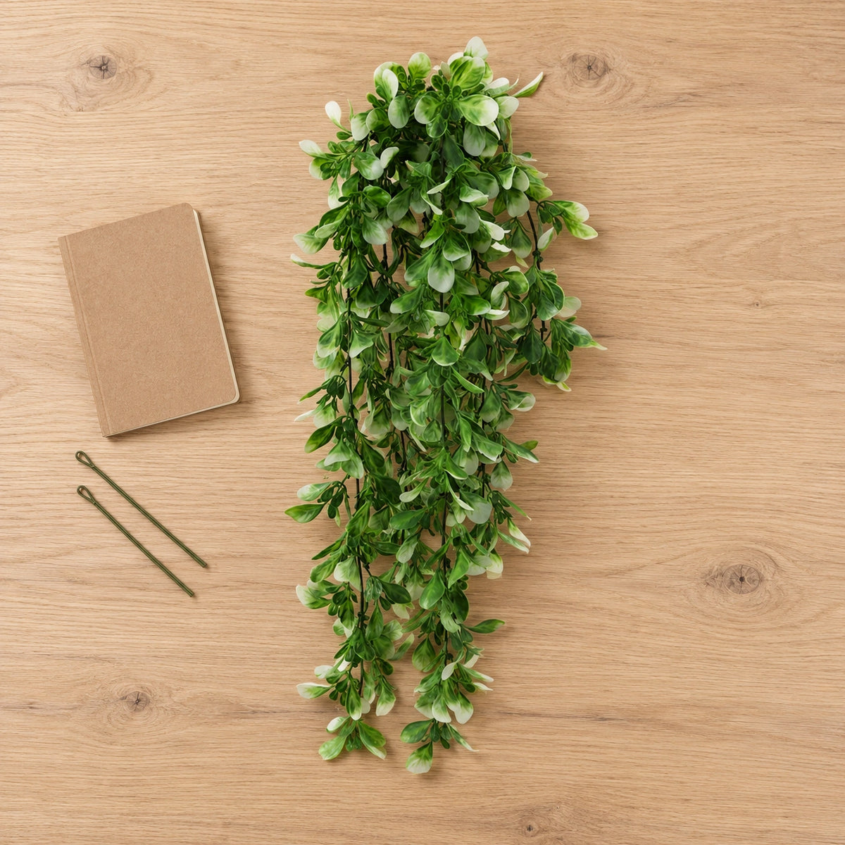 Artificial Mixed Green & White Hanging Jasmine 73cm UV Resistant - styled product image A