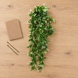 Artificial Mixed Green & White Hanging Jasmine 73cm UV Resistant - styled product image A