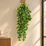 Artificial Mixed Green & White Hanging Jasmine 73cm UV Resistant - styled product image C