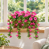 Artificial Draping Pink Petunia Window Box Planter 50cm - styled product image A