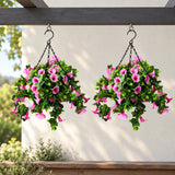 Artificial Petunia Hanging Basket UV Resistant 54cm - styled product image B