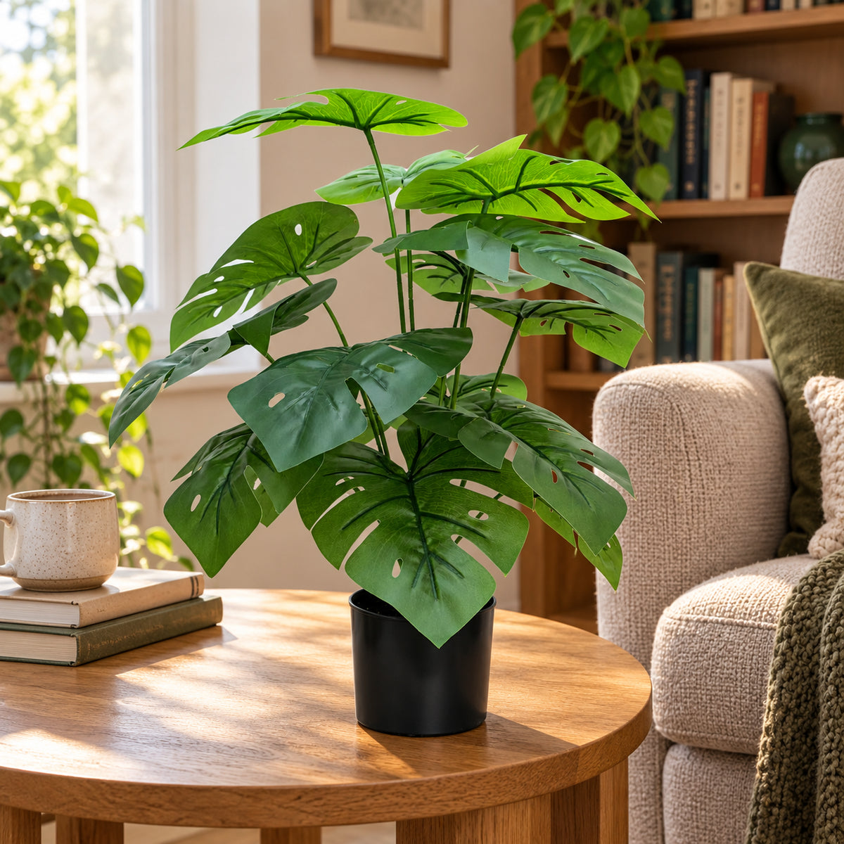 Artificial Potted Split Philodendron (Monstera) 50cm - styled product image A