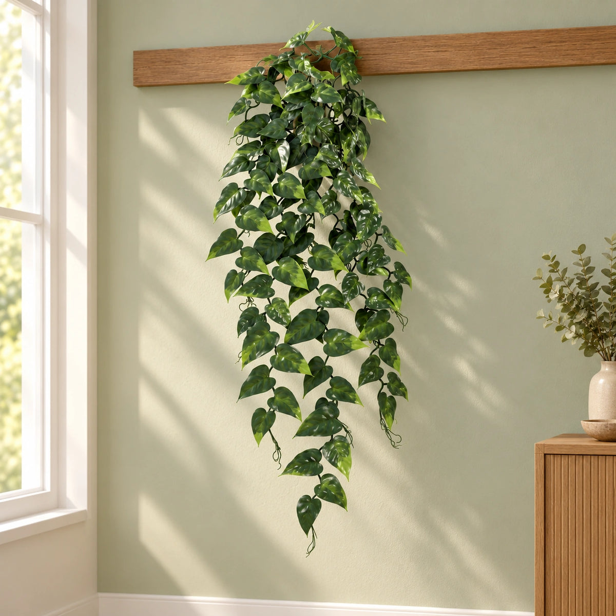 Hanging Artificial Pothos / Philodendron  Plant UV Resistant 85cm - styled product image C