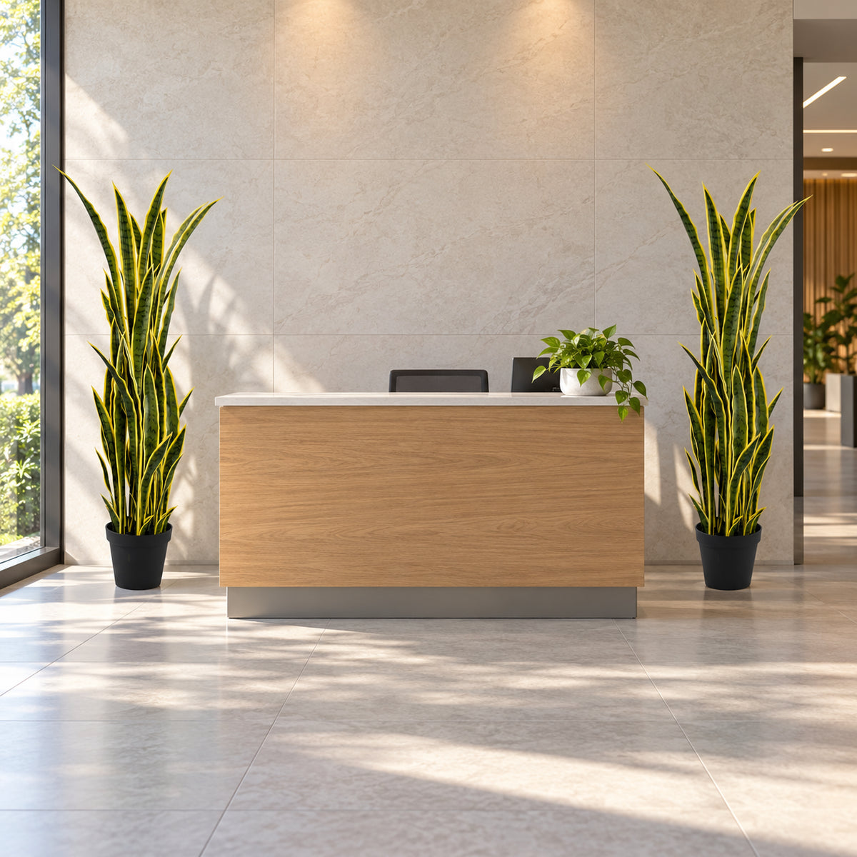 Premium Artificial Snake Plant (Sansevieria) 150cm UV Resistant - styled product image B