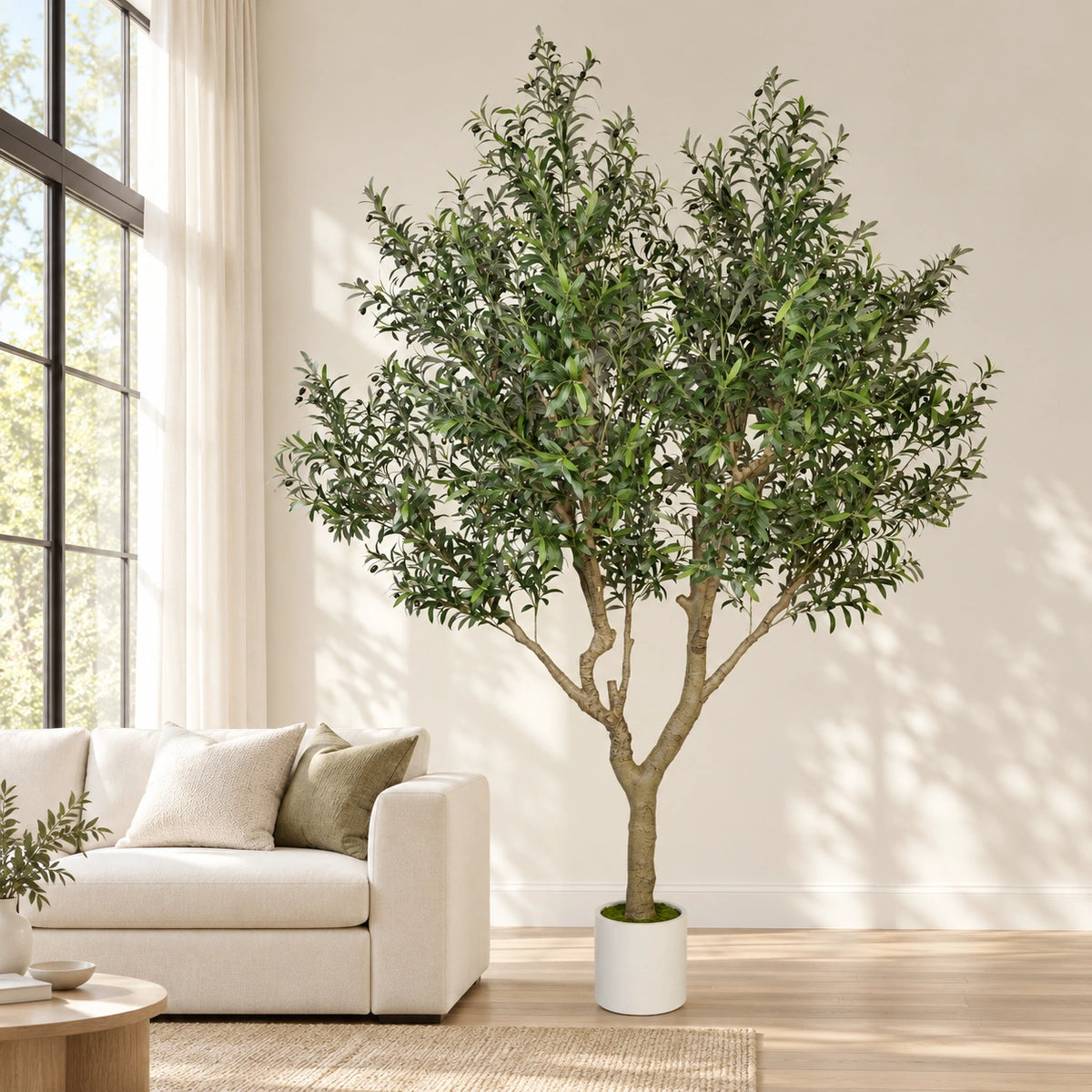 Nearly Natural Extra Large Olive Tree with Olives 280cm - styled product image A