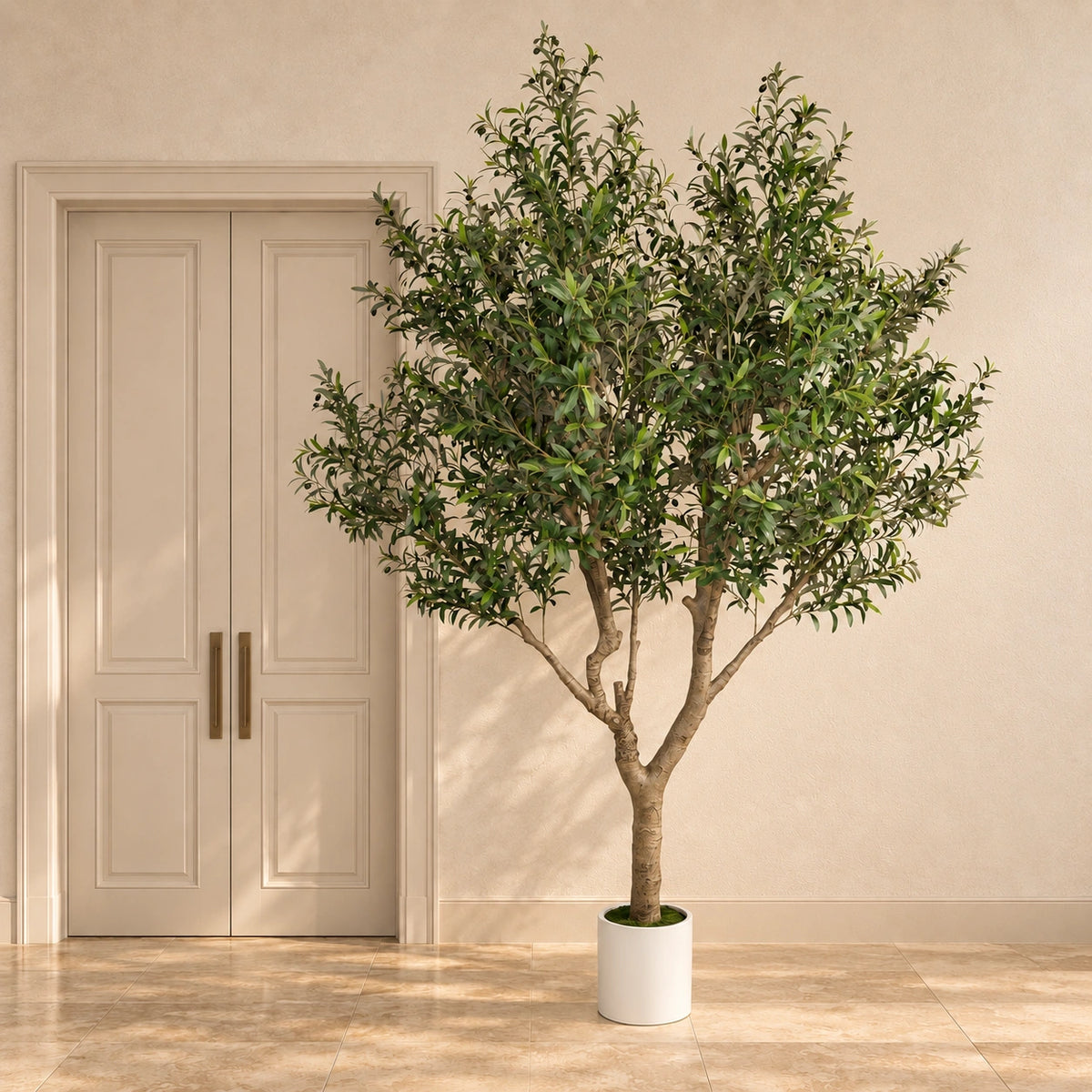 Nearly Natural Extra Large Olive Tree with Olives 280cm - styled product image B