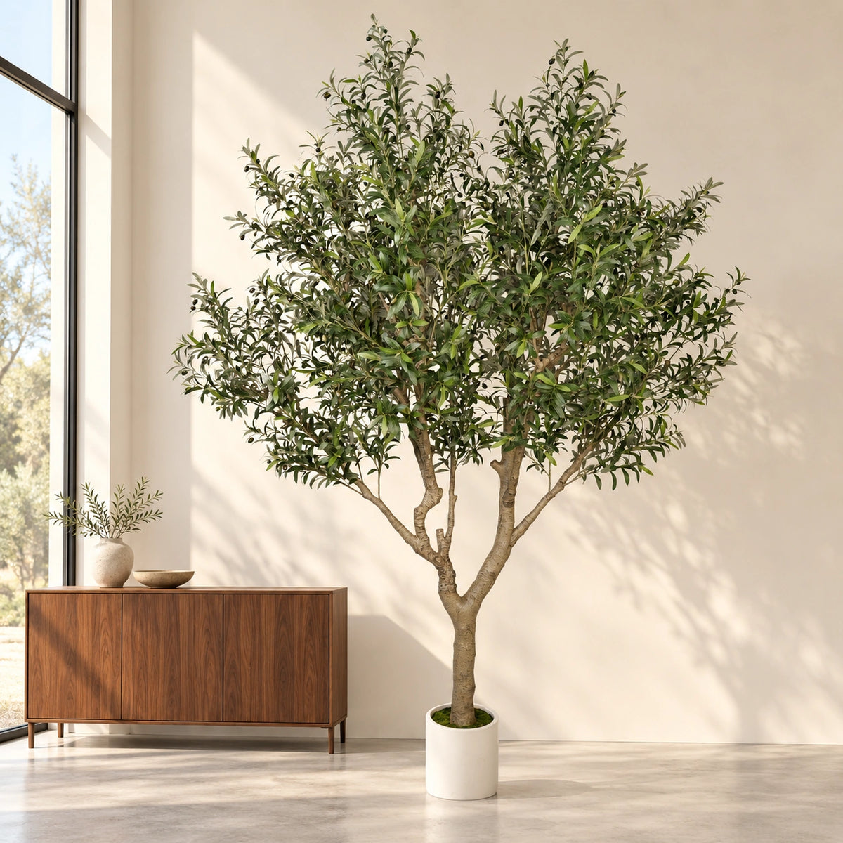 Nearly Natural Extra Large Olive Tree with Olives 280cm - styled product image C