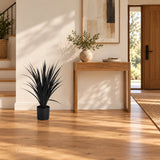 Premium Black Potted Artificial Long Grass (Yucca Grass) 75cm UV Resistant - styled product image C