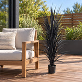 Premium Black Potted Artificial Long Grass (Yucca Grass) 115cm UV Resistant - styled product image A