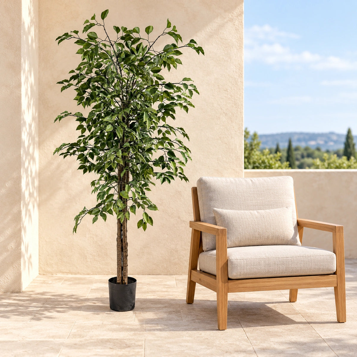 Very Beautiful Artificial Ficus Tree with UV Resistance 180cm - styled product image A