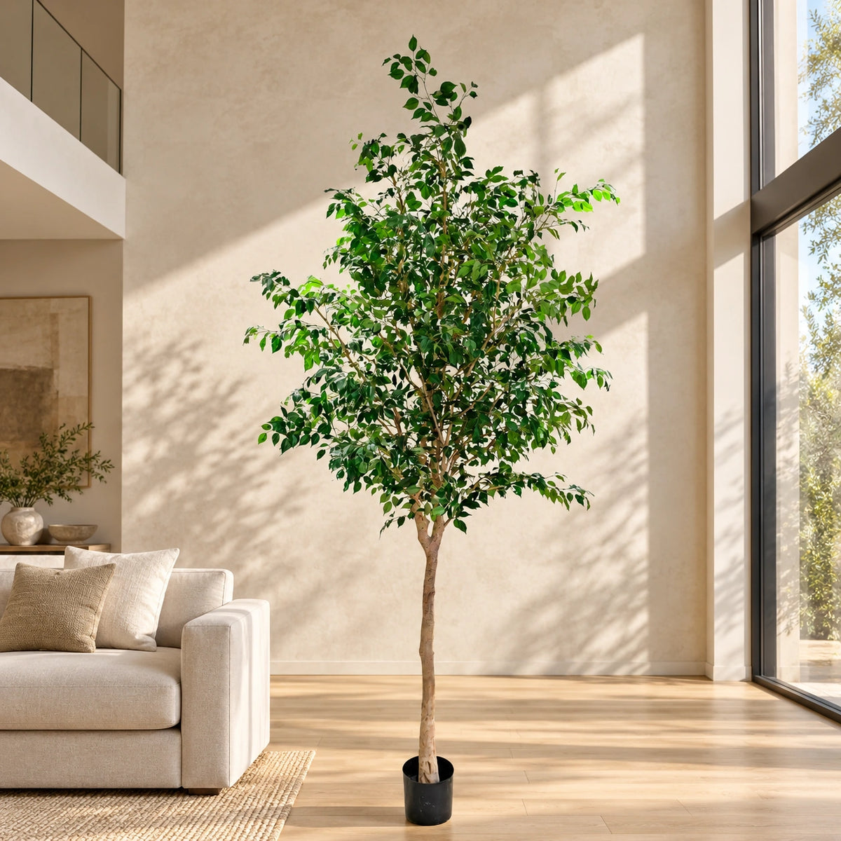 Ultra Realistic Extra Large Artificial Ficus Tree 300cm | Weeping Fig Indoor Plant - styled product image A