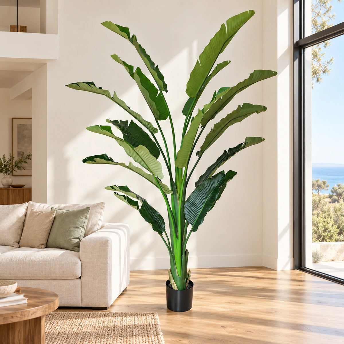 Ultimate Luxury Extra Large Artificial Bird of Paradise Plant 240cm | Strelitzia Nicolai - styled product image A