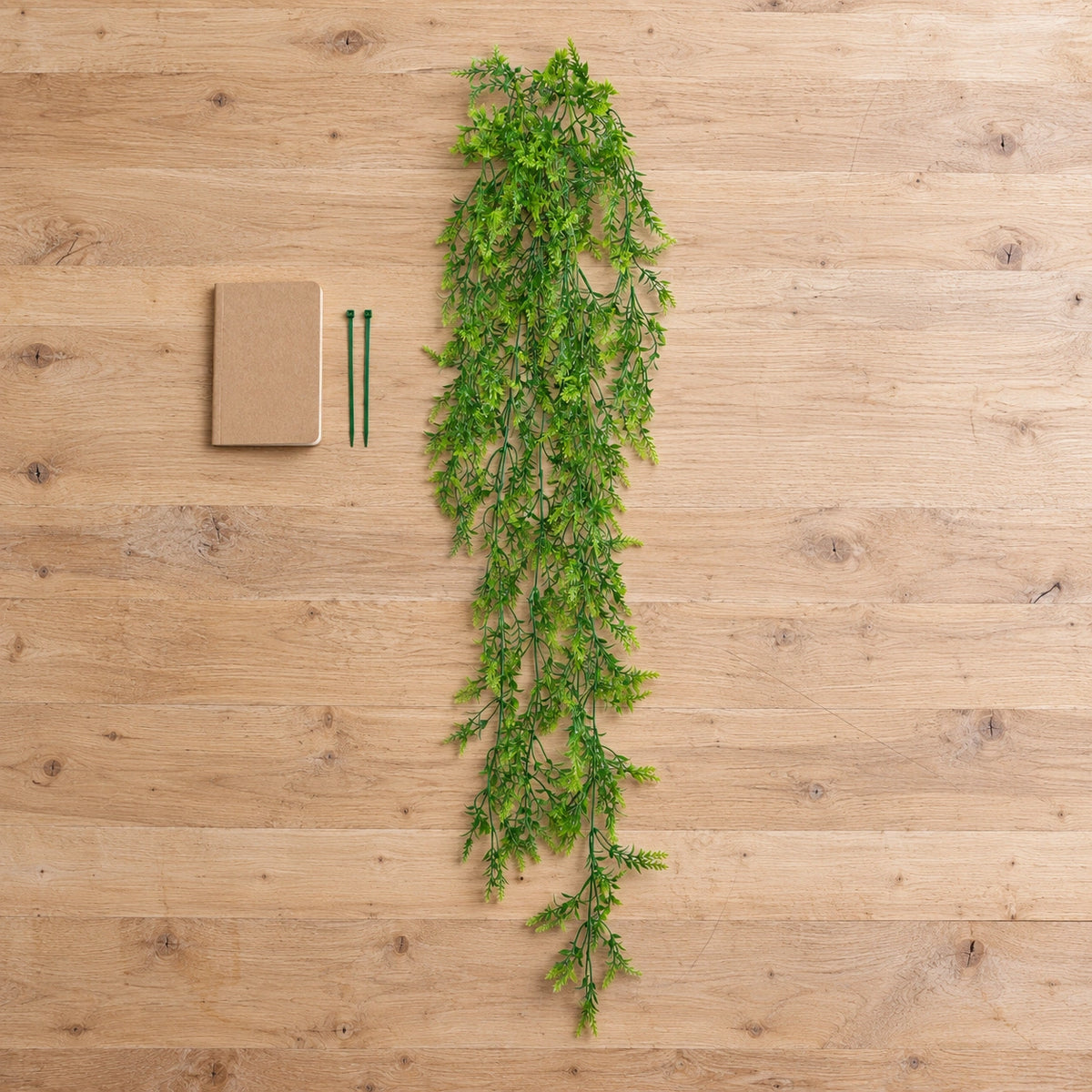 Artificial Dense Hanging Evergreen Plant (two-tone) UV Resistant 130cm - styled product image A