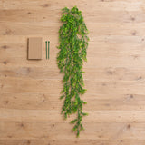 Artificial Dense Hanging Evergreen Plant (two-tone) UV Resistant 130cm - styled product image A
