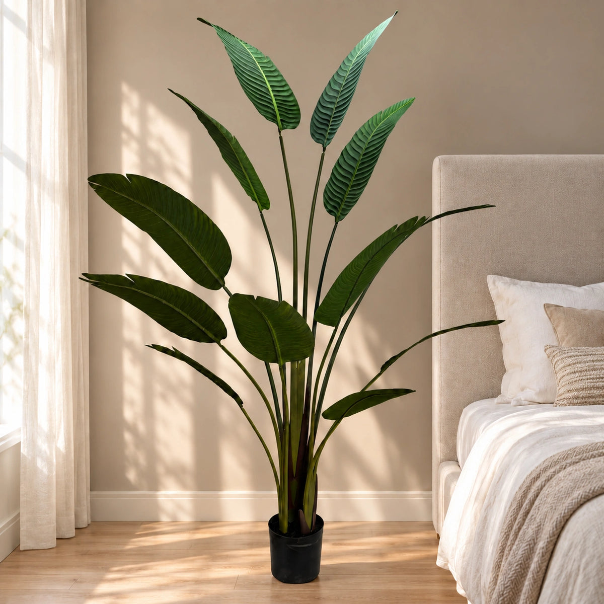 Grand Artificial Potted Travelers Palm (Banana Palm Tree) 160cm - styled product image B