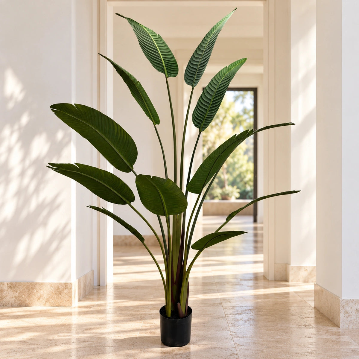 Grand Artificial Potted Travellers Palm (Banana Palm Tree) 180cm - styled product image B