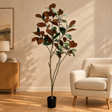 Potted Artificial 180cm Magnolia Tree - styled product image A