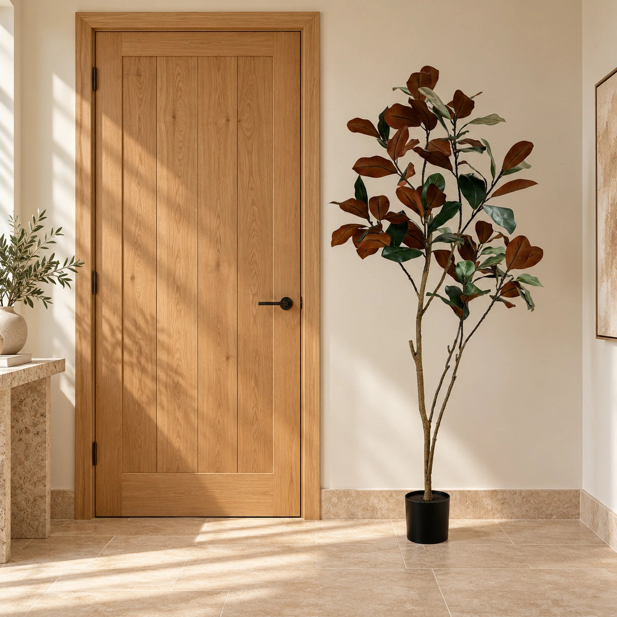 Potted Artificial 180cm Magnolia Tree - styled product image C