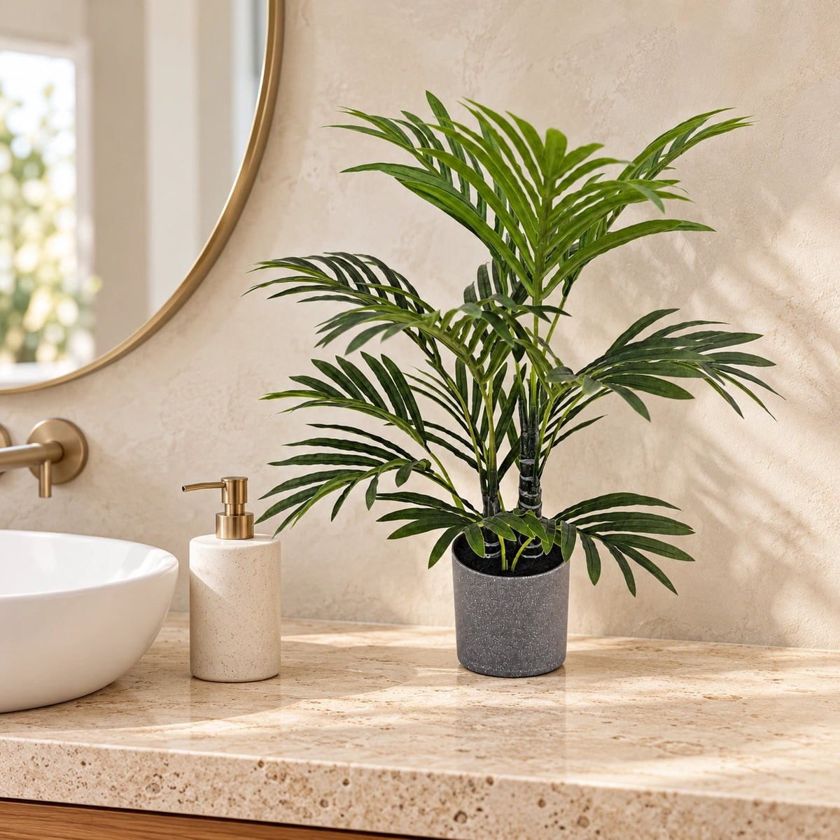 Premium Artificial Potted Premium Mini Palm Tree 55cm - styled product image B