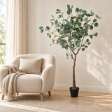 Artificial Eucalyptus Tree (Red Box Eucalyptus Polyanthemos) 150cm - styled product image A