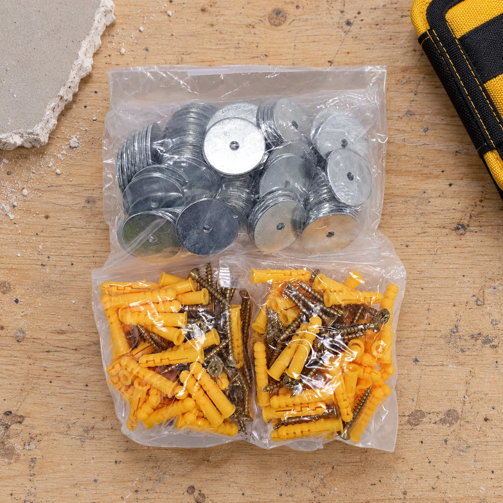 Bulk Screw, Washer & Plug Kit (Timber, Drywall and Plaster) 100 Pack - styled product image A