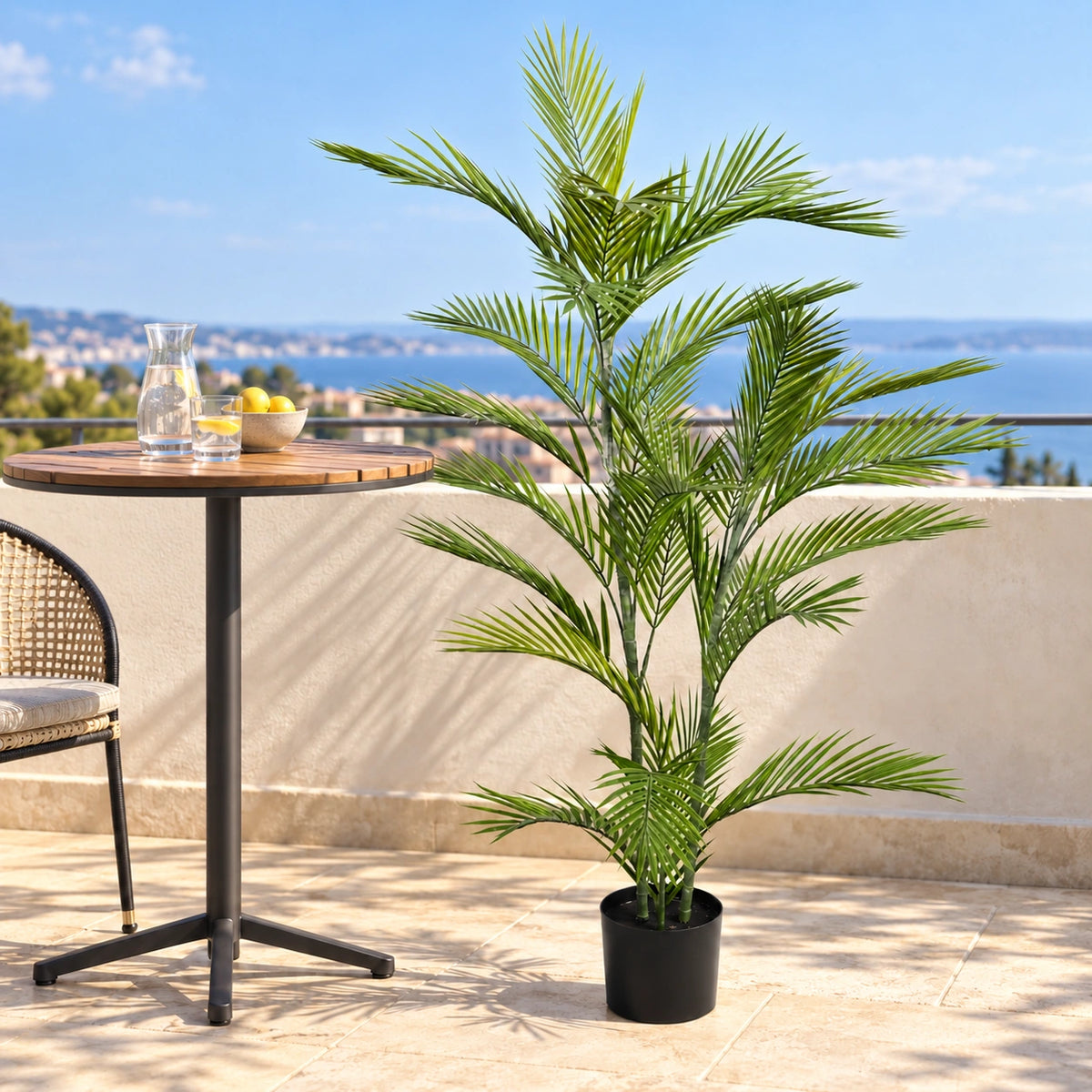 Real Touch Artificial Phoenix Palm Tree UV Resistant 135cm - styled product image B