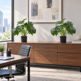 Dense Potted Artificial Monstera Deliciosa Plant With Real Touch Leaves 50cm - styled product image B