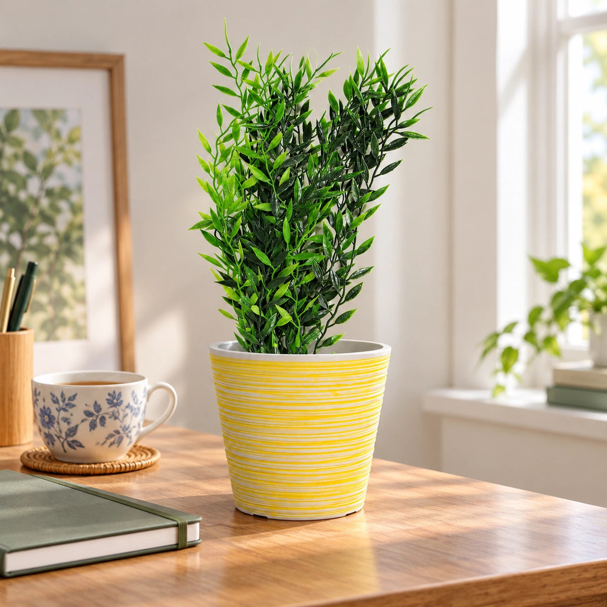 Artificial Bamboo Leaf Stem UV 30cm - styled product image A
