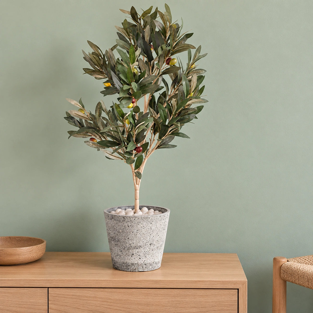 Imitation Grey Stone Pot 20cm - styled product image C