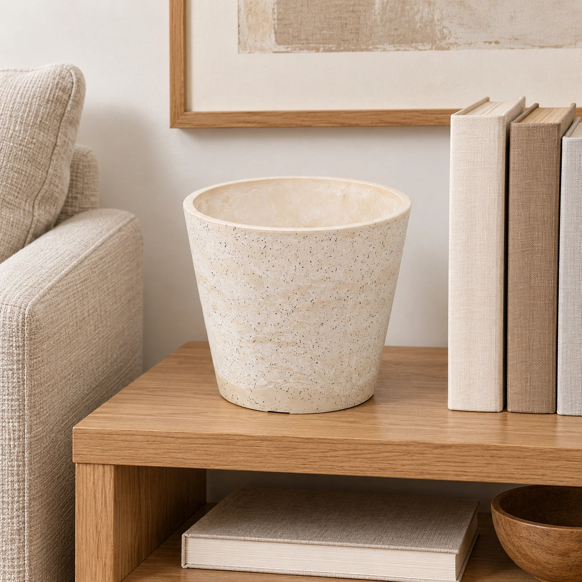 Imitation Stone (White / Cream) Pot 20cm - styled product image A
