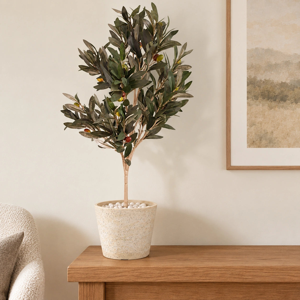 Imitation Stone (White / Cream) Pot 20cm - styled product image C